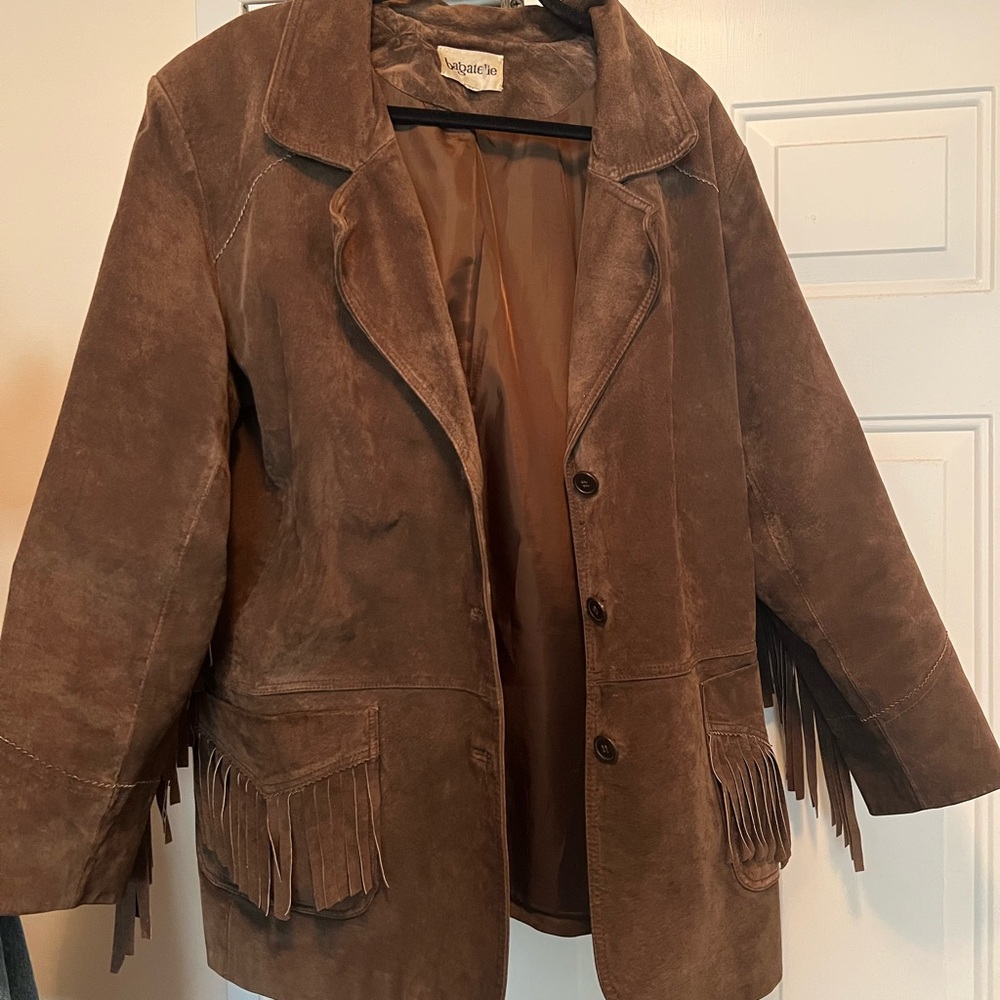 Bagatelle Brown Leather Jacket with Fringe